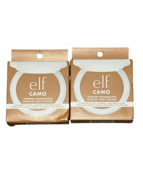2 e.l.f. Camo Powder Foundation, Medium 355 W, Compact with Mirror x 2 new boxes